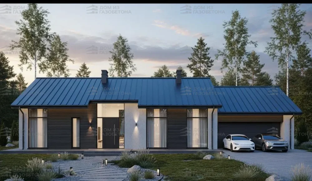 Проект Одноэтажный дом 13 на 11, 115 м2