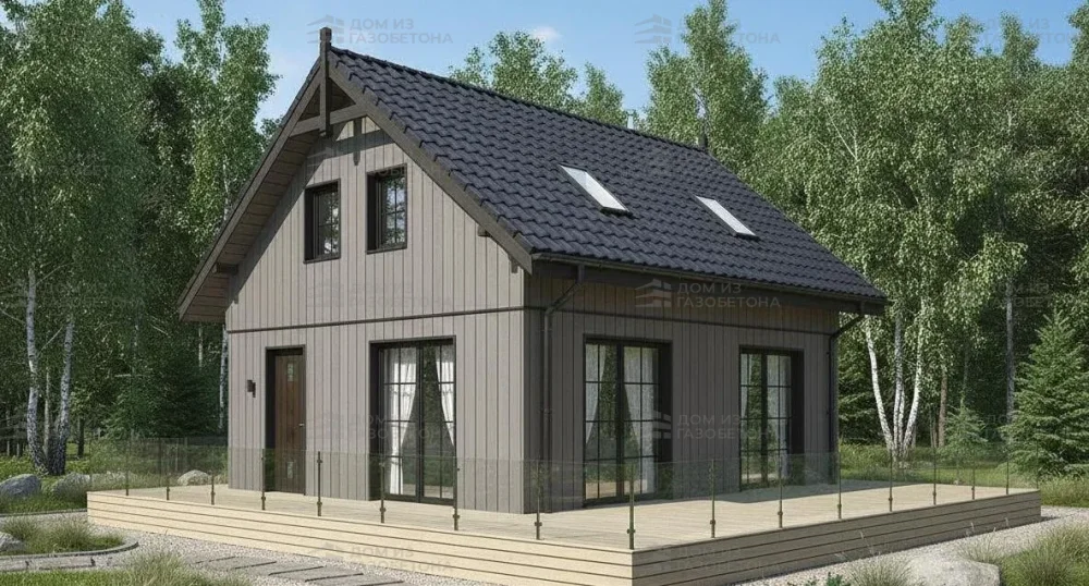 Проект Двухэтажный дом 10 на 7, 79 м2