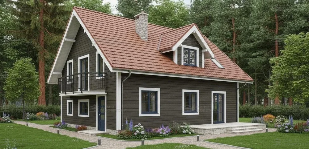 Проект Двухэтажный дом 11 на 13, 174 м2