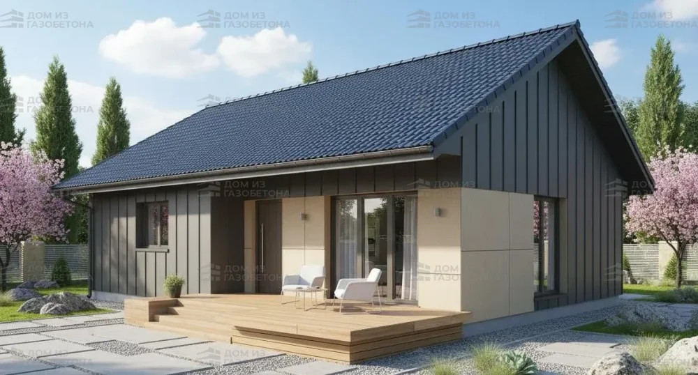 Проект Одноэтажный дом 11 на 11, 78 м2