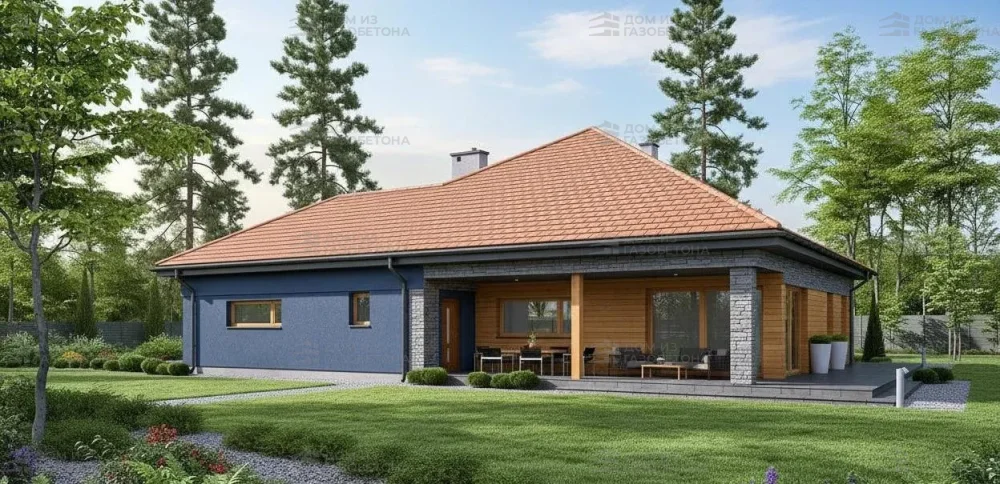 Проект Одноэтажный дом 16 на 18, 182 м2